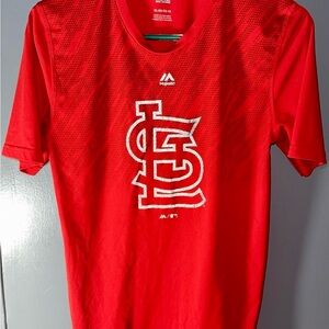 Majestic Scarlet Team Logo Tee